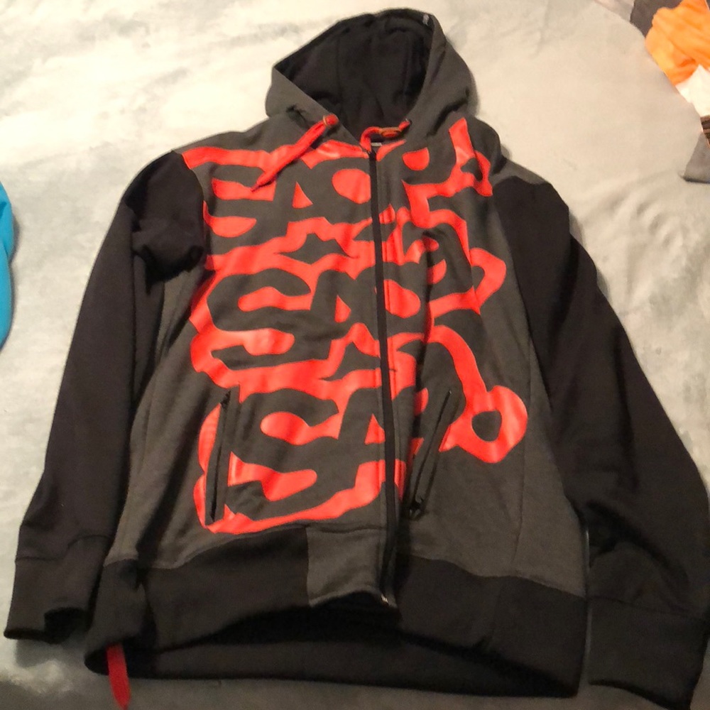 Men’s snow boarding jacket grey and red A-XL